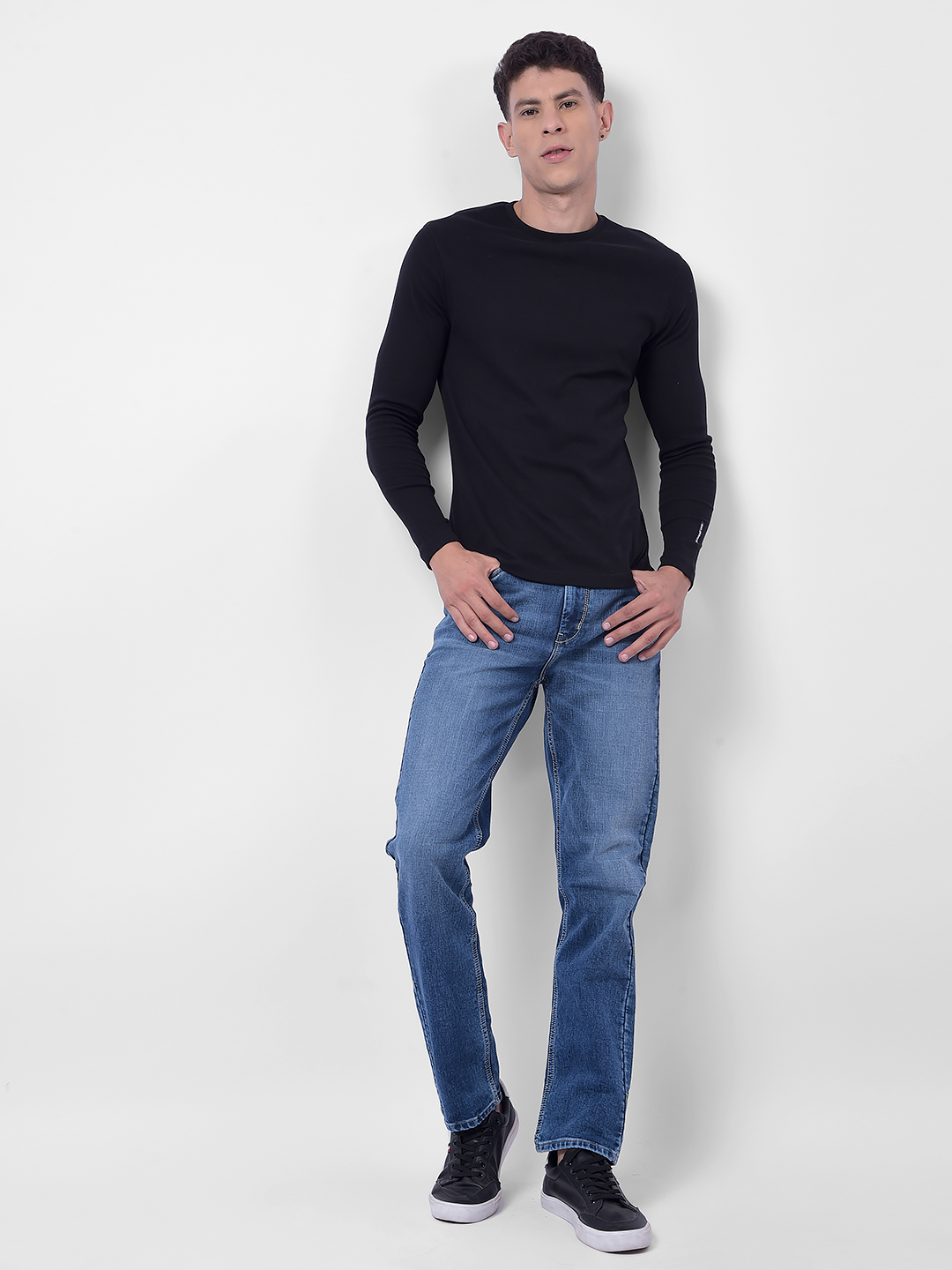 Numero Uno Men Blue Light Wash Slim-Fit Sustainable Jeans